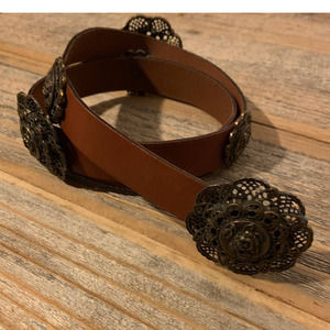 New York Studio Leather Belt Women Sz Small Made in Italy